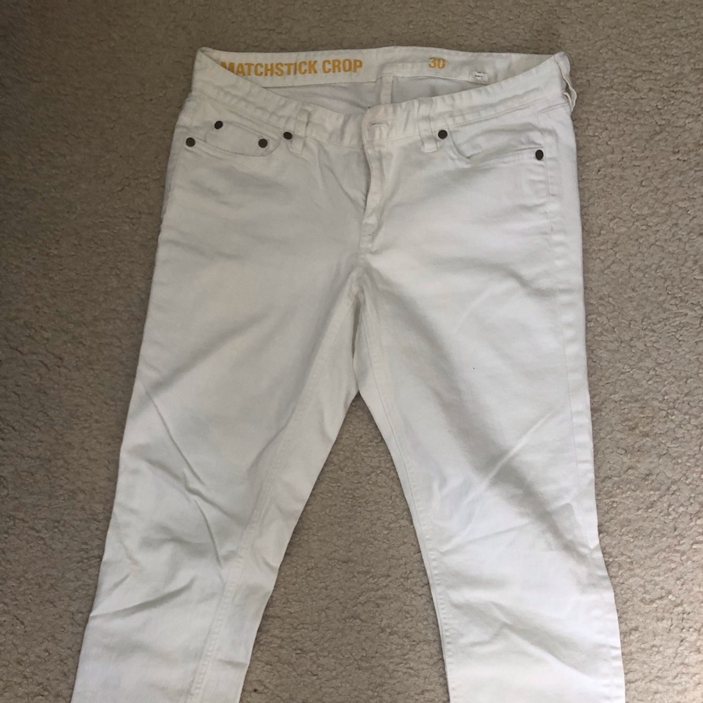 J. Crew Matchstick Crop jean White Size 30